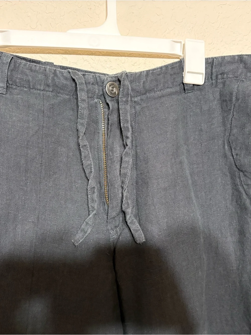 Hempfest Men's green/gray Linen-Blend Chino drawstring Pants hemp material